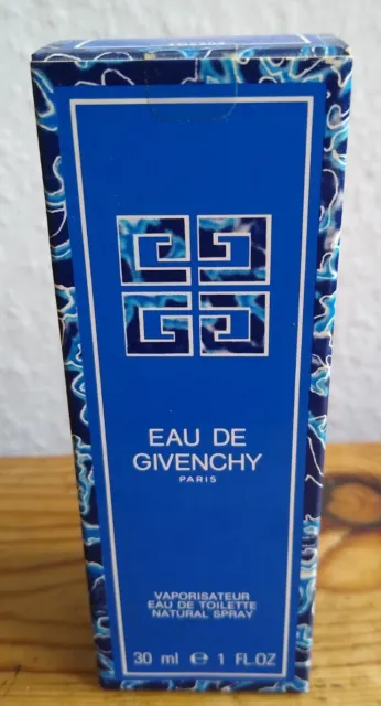 Vintage Eau De Givenchy. Eau De Toilette. 30ml. Sealed Blue Box RARE