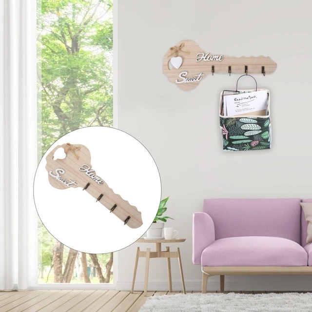 Wooden Hook Iron Entryway Key Hanger Hanging Hooks Holder Wall