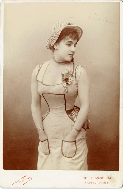 Carte Cabinet NADAR Circa 1890 - Portrait Albuminé De L'actrice Darly