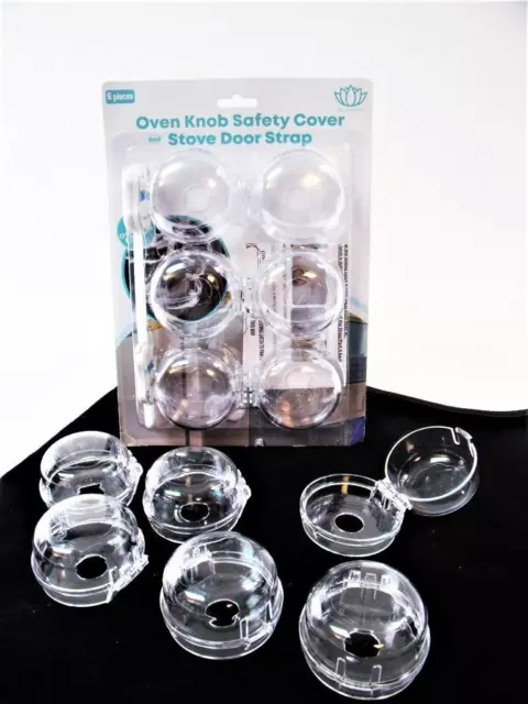 (6-Pcs) Stove Oven Knob Cover Cap, Child Proof Safety, Gas Lock, Clear Universal