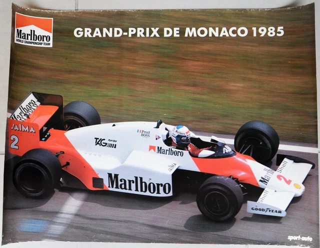 AFFICHE PUBLICITÉ MARLBORO Grand Prix de Monaco 1986 Alain Prost EUR 10