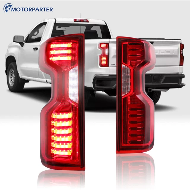 RED CLEAR FULL LED Tail Lights Rear lamps For 20192021 Chevy Silverado