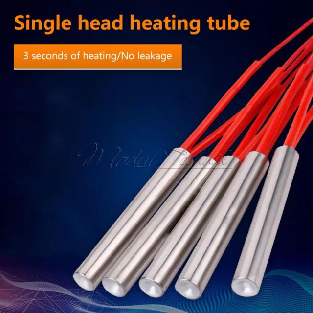 1X Mold Stainless Steel Single Head Heating Tube Element 6-10mm AC 220V 100-200W