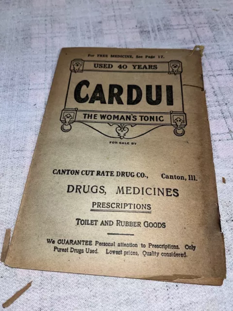 Vintage Ladies Birthday Almanac 1923 Cardui - Canton Cut Rate Drug Co ILL IL 2