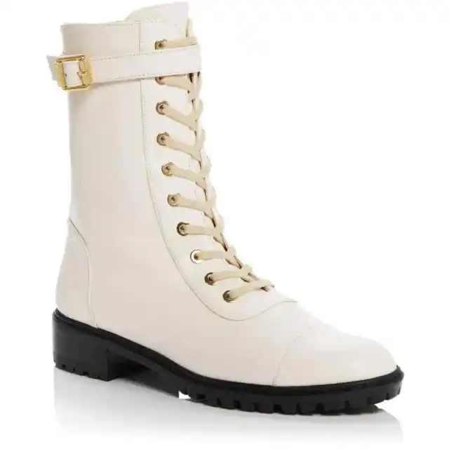 Stuart Weitzman Women's Thalia Combat & Lace-up Boots Ivory EUR 38 US 7.5 M