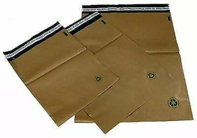 Ship Biodegradable Poly Bag Mailers 100 #7 14.5 X19 Brown Eco Friendly Unlined