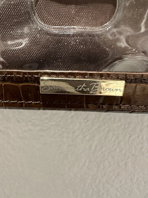 Samantha Brown ~ Faux Crocodile Brown Color Crossbody Purse Wallet Convertible  3