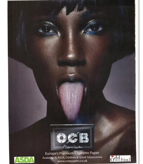 Framed Advert 11X9" Ocb Premium Cigarette Papers..