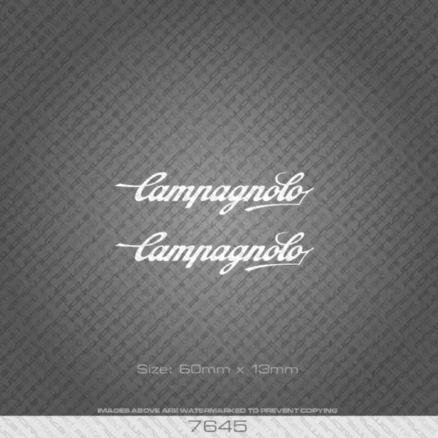 7645 - Campagnolo White Script Stickers - Decals