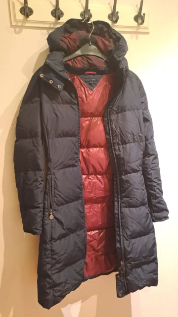 Tommy Hilfiger Damen Parka Winterjacke Mantel, dunkelblau - weinrot Gr. XS