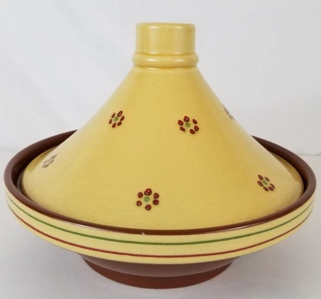 VTG Terracotta Sur La Table Lid Lidded Tagine Ceramic Pot Bowl Portugal Glazed