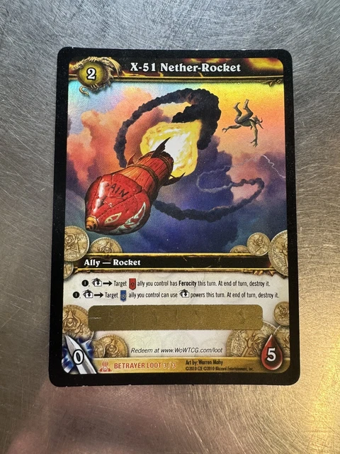 🚀 World of Warcraft X-51 NETHER ROCKET - WoW TCG Loot Card - UNSCRATCHED Loot!