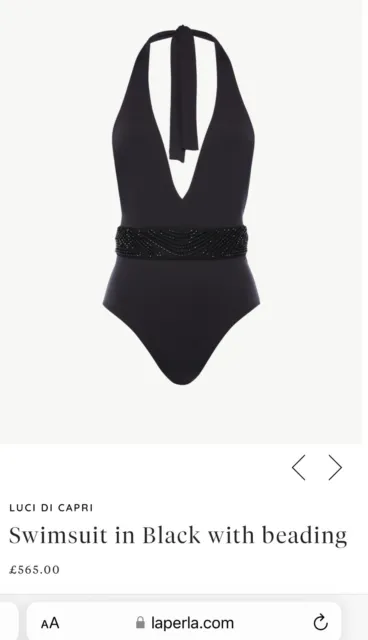 La Perla LUCI DI CAPRI XS Swimsuit Black beading