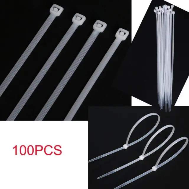 8 inch White Wrap Cord 100 PCS Strap Cable Tie Width 1.42"/3.6cm Nylon Network