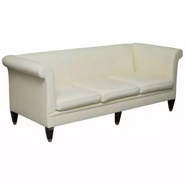 Rrp £15,000 Fully Restored Ralph Lauren Brompton 3 - 4 Seater Leather Sofa