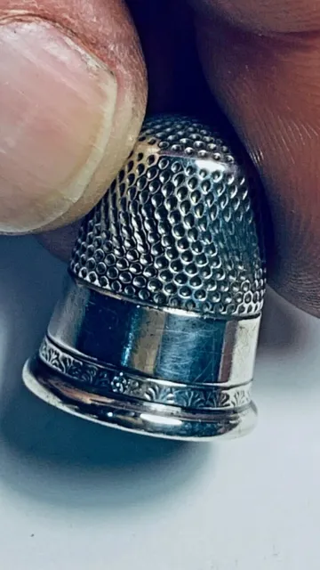 Vintage Unmarked Silver  Thimble    ID. Number 137