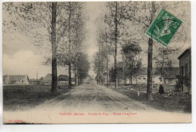 TEARS - Marne - CPA 51 - the road to Anglure - entrance to the country