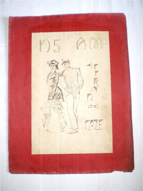 Partition Manuscrite Ancienne 1900 Avec Dessin à La Plume - Drapeau Tricolore, Genre Militaire