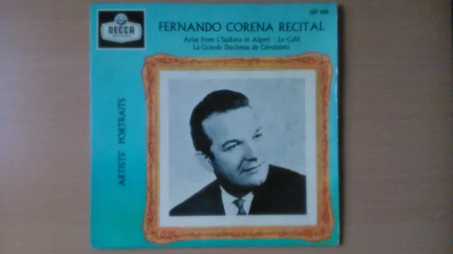 Fernando Corena Recital...decca Records Cep 660, 7" Ep 45 Rpm (1960)