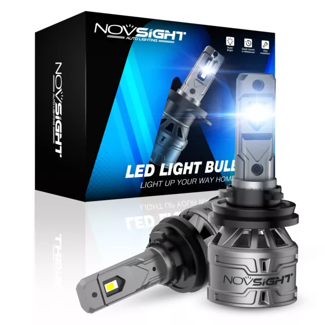 NOVSIGHT 2x H11 H8 H9 LED Headlight Bulbs Kit 13000LM High Low Beam 6500K White