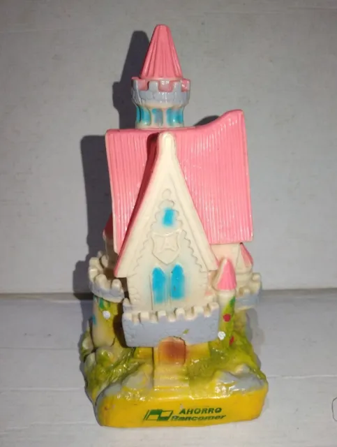 Vintage Fairytale Castle Bank 9” Ahorro Bancomer México Very Colorful Very Nice