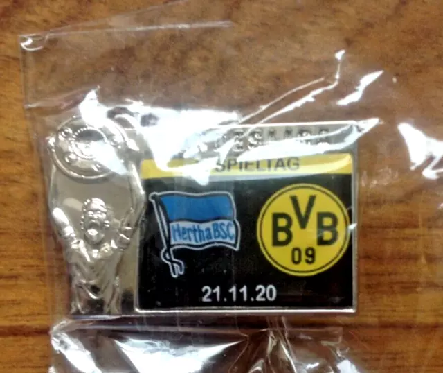 Bundesliga Football Borussia Dortmund BVB vs Hertha Berlin Pin Badge 2020 New