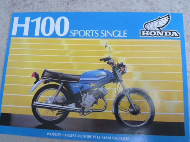 Honda H100 Sports Single  sales Brochure Rare Motorcycle bike