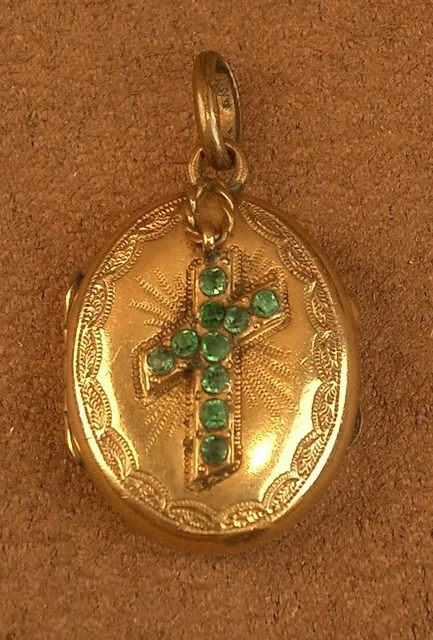 Souvenir Familial – Médaillon Reliquaire Avec Travail De Cheveux – Bronze