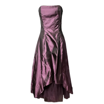 Jessica Mcclintock Gunne Sax Womens Gown Dress Purple Midi High Low Strapless 3