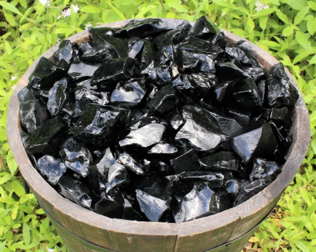 1/4 lb Bulk Lot Natural Rough Black Obsidian Raw Rock Stone Crystal Healing 4 oz