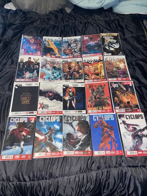 Marvel Comics Lot Of 20 Cyclops-uncanny X-Men/Avengers-fantastic 4 Boarded