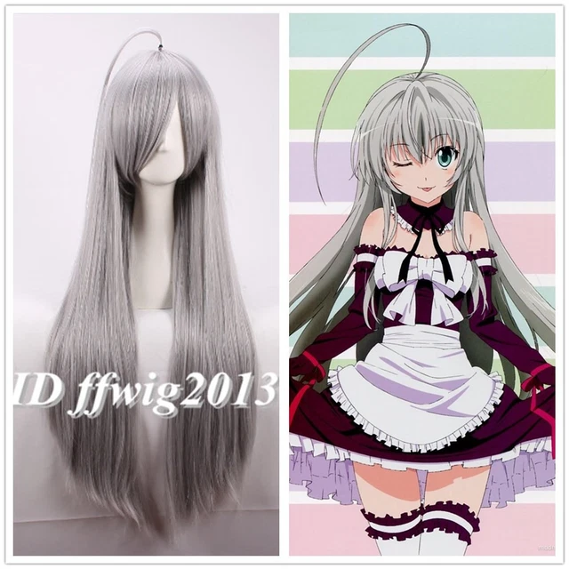 HAIYORU! NYARUANI NYARUKO 80cm Long straight gray Anime ...