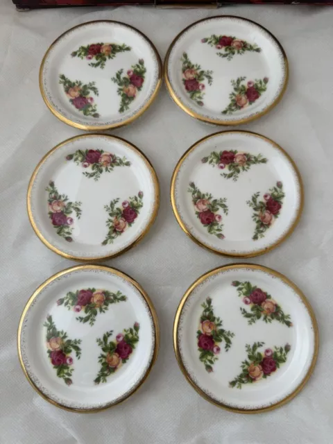 Royal Albert Doulton Old Country Roses 6 Coasters Butter Pads England