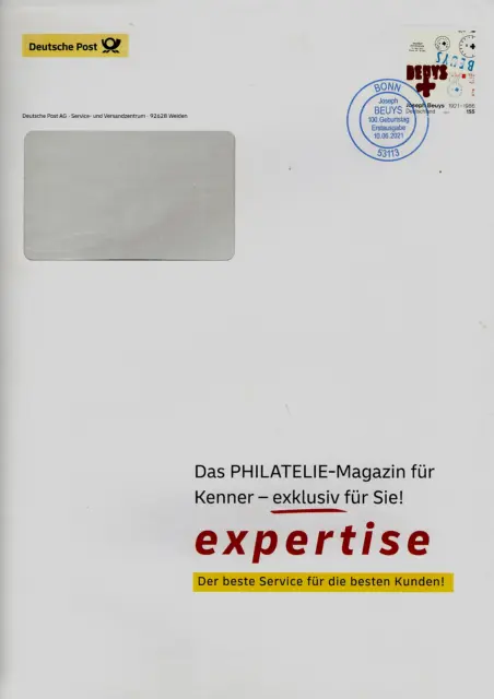 Ersttagbrief (C5) " Joseph Beuys / Deutsche Post " ;Mi.-Nr: 3610 ; ESSt: 10.6.21