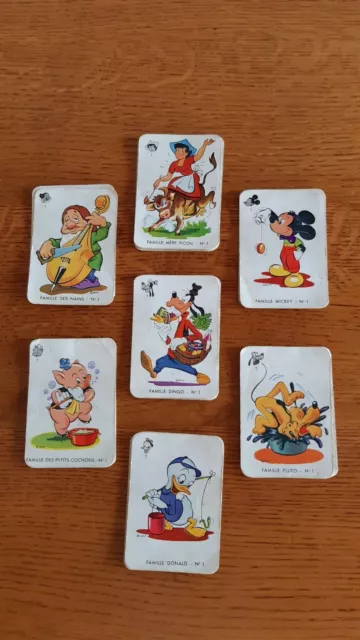 Jeu de cartes 7 familles (Thème WALT DISNEY - Vintage 1970. MERE PICON ).