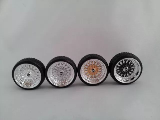 1:18 Scale BBS RS 15 INCH TUNING WHEELS WITH SEVERAL COLOR OPTIONS, UNIQUE!