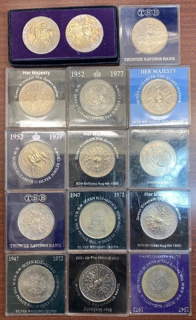 QEII Commemorative Crown Job Lot Collection x15 Cased