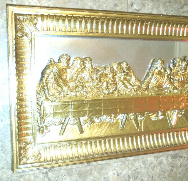 RARE HOME INTERIORSTHE Lord's Last Supper With Apostles Vintage Gold ...