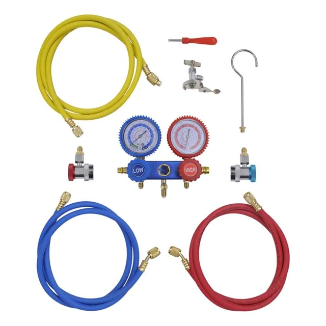 Set Manometro Regolatore a 2 Vie con Custodia Tester Pressione Aria vidaXL