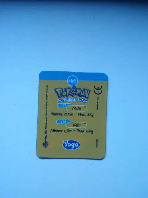 Yoga 3D Card Pokemon Natu Xatu #115 Nintendo 2000 2