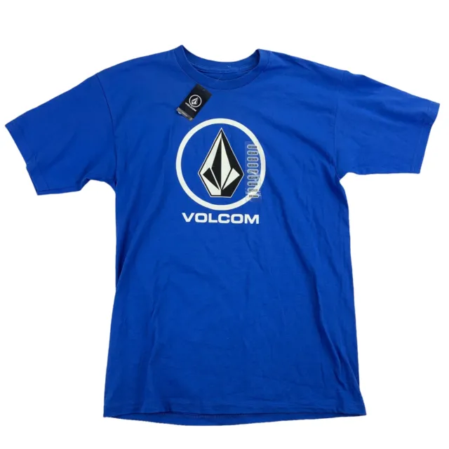 Volcom Mens Crisp Stone Short Sleeve Crewneck T-Shirt Blue M