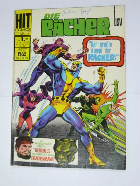 Hit Comics Nr.  78  Rächer Marvel BSV Williams im Z (2-3 NZ). 123675