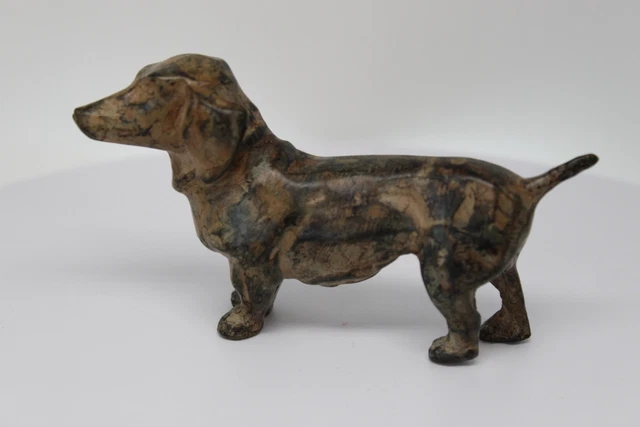Estatua Perro Teckel Fauna Art Deco Estilo Art Nouveau Estilo Bronce sólido Firm
