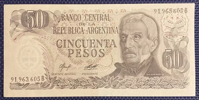 Argentine Ancien Billet De 50 Pesos  (Bill 169)