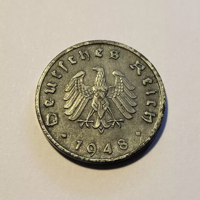 Alliierte Besatzung Deutschlands - 10 Reichspfennig - 1948 F - Zink - Vorzüglich