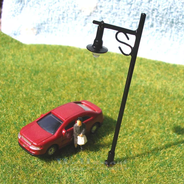 25 pcs OO gauge Model Lampposts 12V Scenery Lamps Metal Street Lights #R34-7