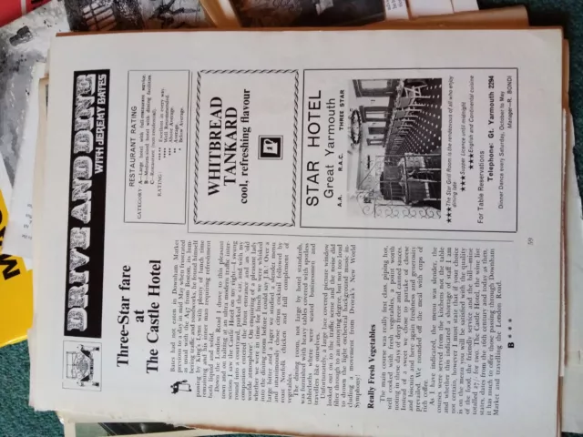 Xm27 Ephemera 1960s Article The Castle Hotel Downham Market Restaurant Review