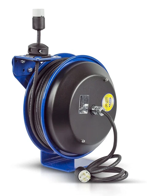 Clearance-Coxreels EZ-Coil Safety Series Power Cord Reel with Single Receptacle Clearance-Coxreels EZ-Coil Safety Series Power Cord Reel with Single Receptacle