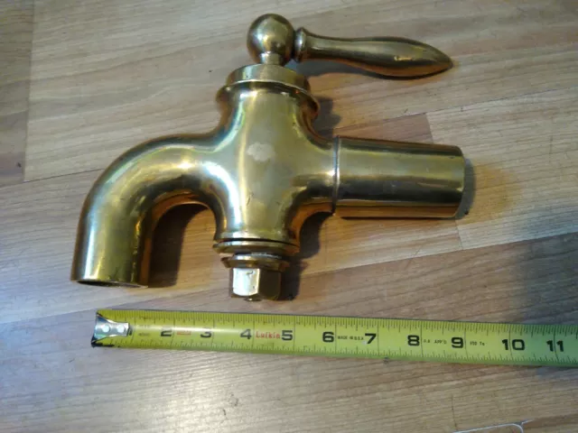 Antique Vtg. Very Large Solid Brass Barrel Tap Wine Keg Faucet Firehouse Bar