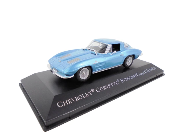 Voiture Miniature Chevrolet Corvette Stingray C2 Bleue 1963 - Échelle 1:43 - Marque Delprado - Occasion